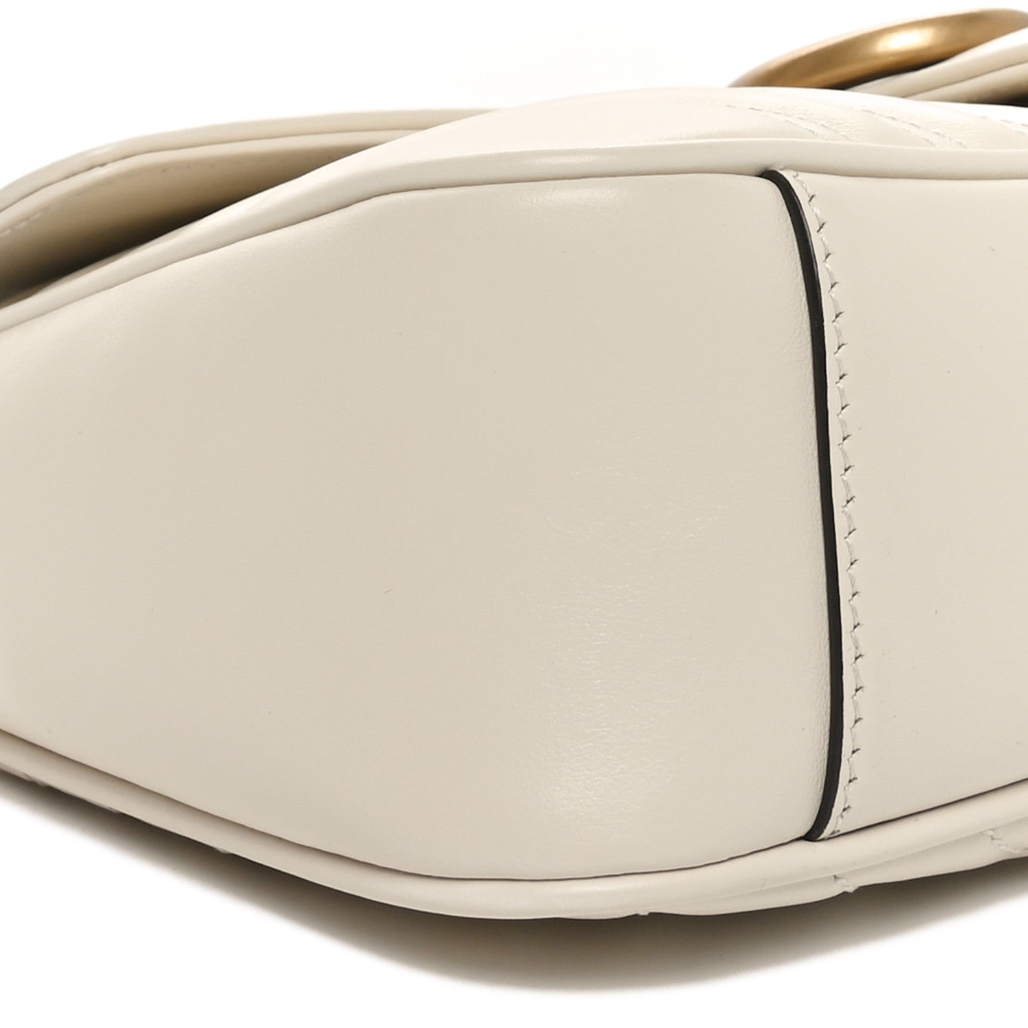 Gucci Calfskin Matelasse Small GG Marmont Shoulder Bag  White 9 of 10