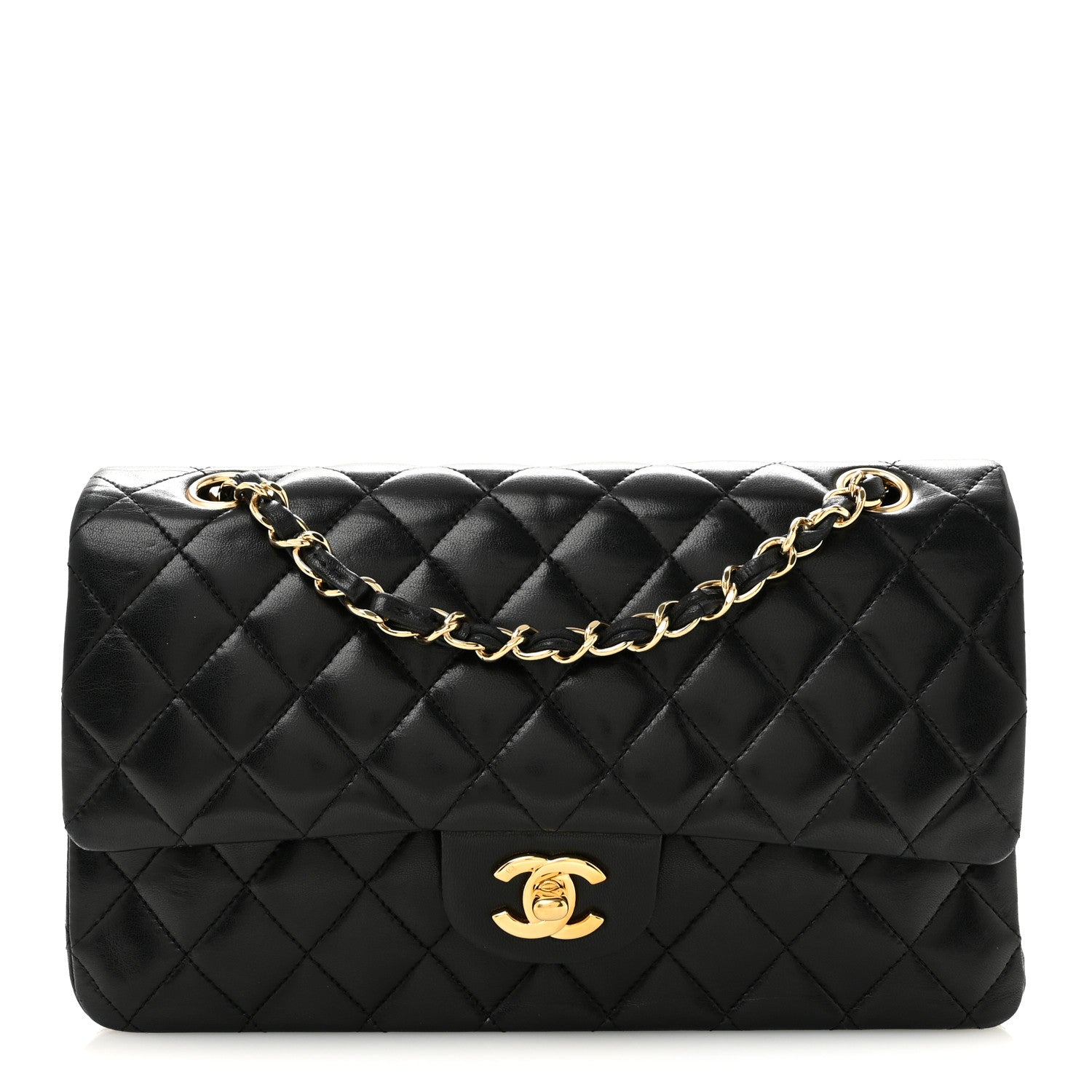 Chanel Lambskin Quilted Medium Double Flap Black 1 of 14