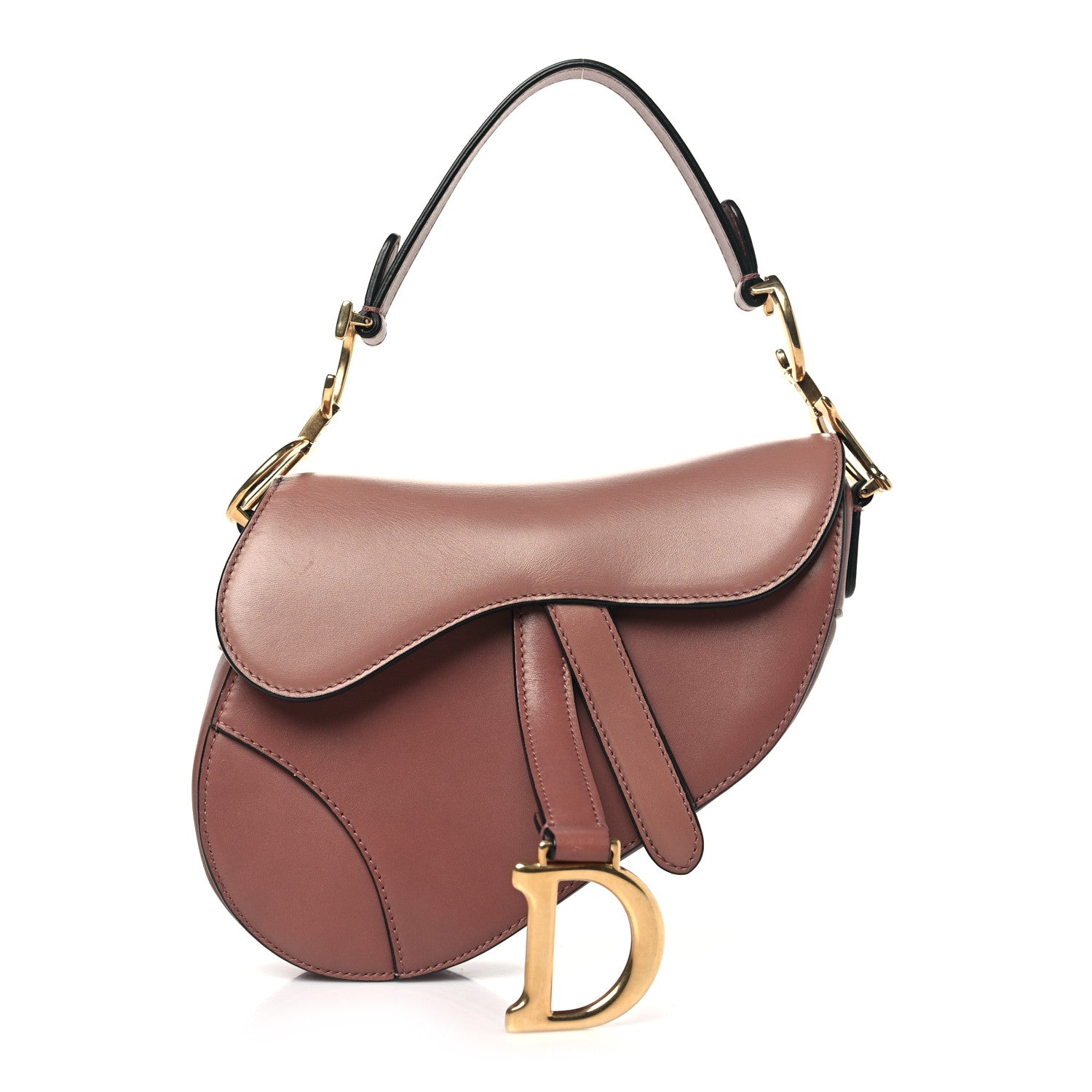 Christian Dior Calfskin Mini Saddle Bag Taupe 1 of 10