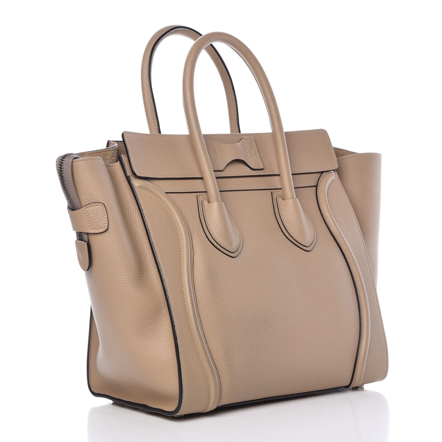 Drummed Calfskin Mini Luggage Dune