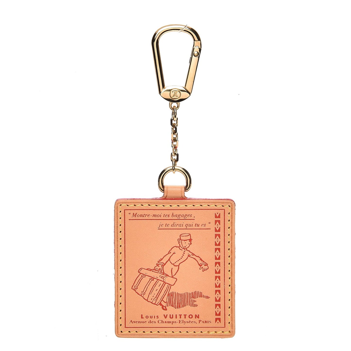 Vachetta Groom Key Ring Bag Charm Red
