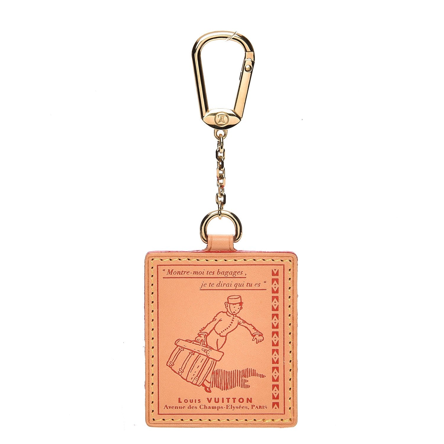 Louis Vuitton Vachetta Groom Key Ring Bag Charm Red 1 of 4