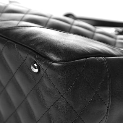 Chanel Calfskin Quilted Large Cambon Bowler Black White 10 of 14