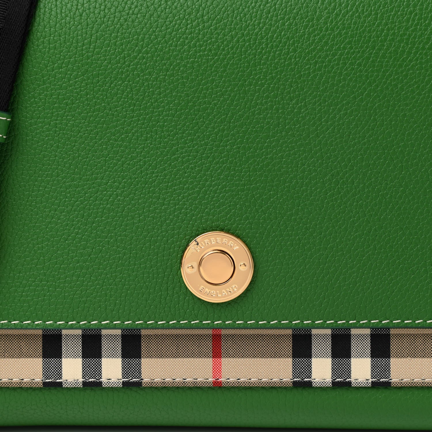 Burberry Grainy Calfskin Vintage Check Note Crossbody Bag Ivy Green 7 of 9
