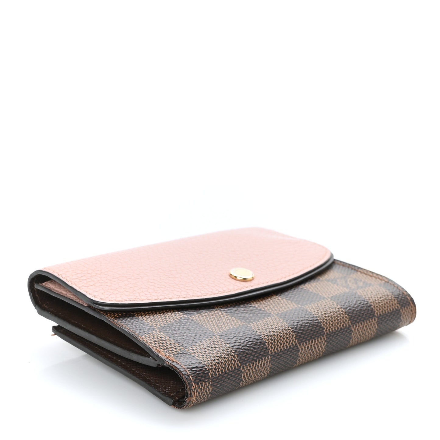 Damier Ebene Normandy Compact Wallet Rose Ballerine