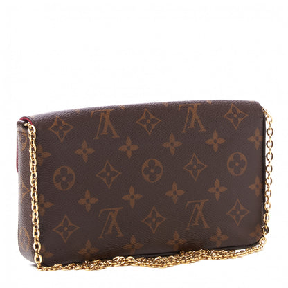 Louis Vuitton Monogram Pochette Felicie Chain Wallet Fuchsia 4 of 9