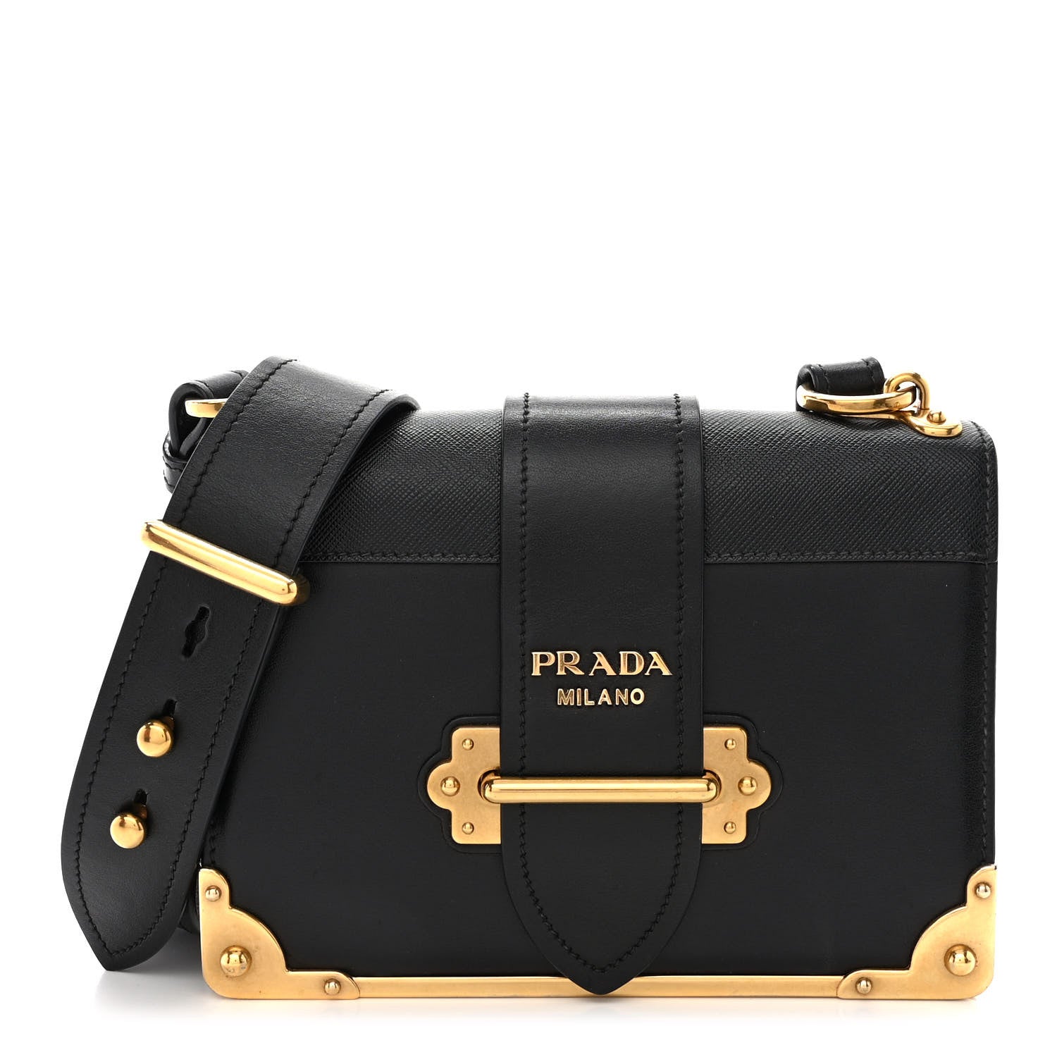 Prada City Calf Saffiano Cahier Bag Black 1 of 9