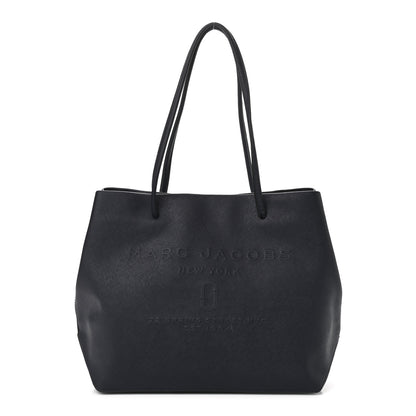 Marc Jacobs Calfskin Embossed Logo East West Shopper Tote Dark Blue 1 of 10
