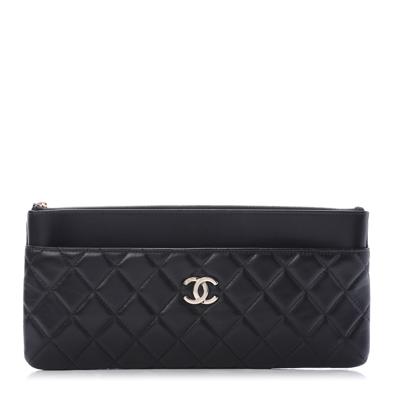 Chanel Lambskin Quilted Flap Clutch Black 1 of 10