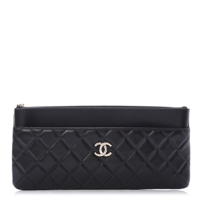 Chanel Lambskin Quilted Flap Clutch Black 1 of 10