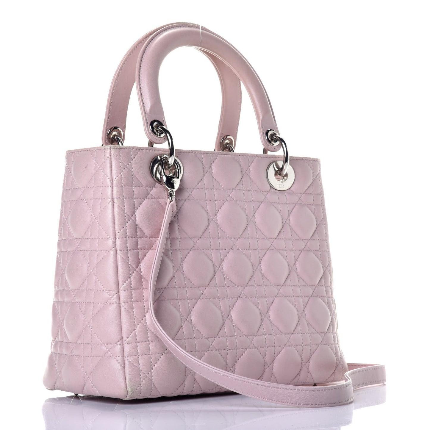 Lambskin Cannage Medium Lady Dior Light Pink