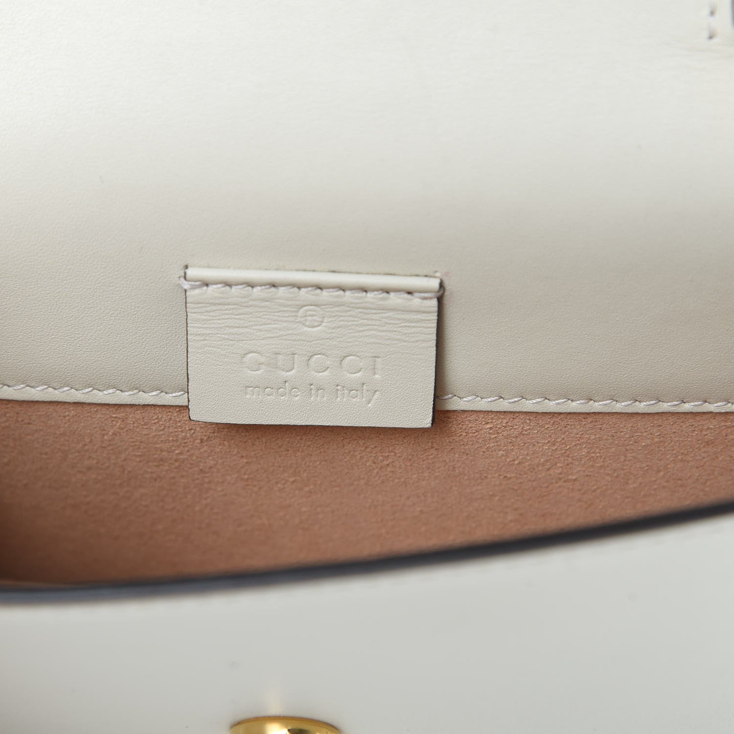 Gucci Calfskin Super Mini Sylvie Chain Shoulder Bag White 6 of 10
