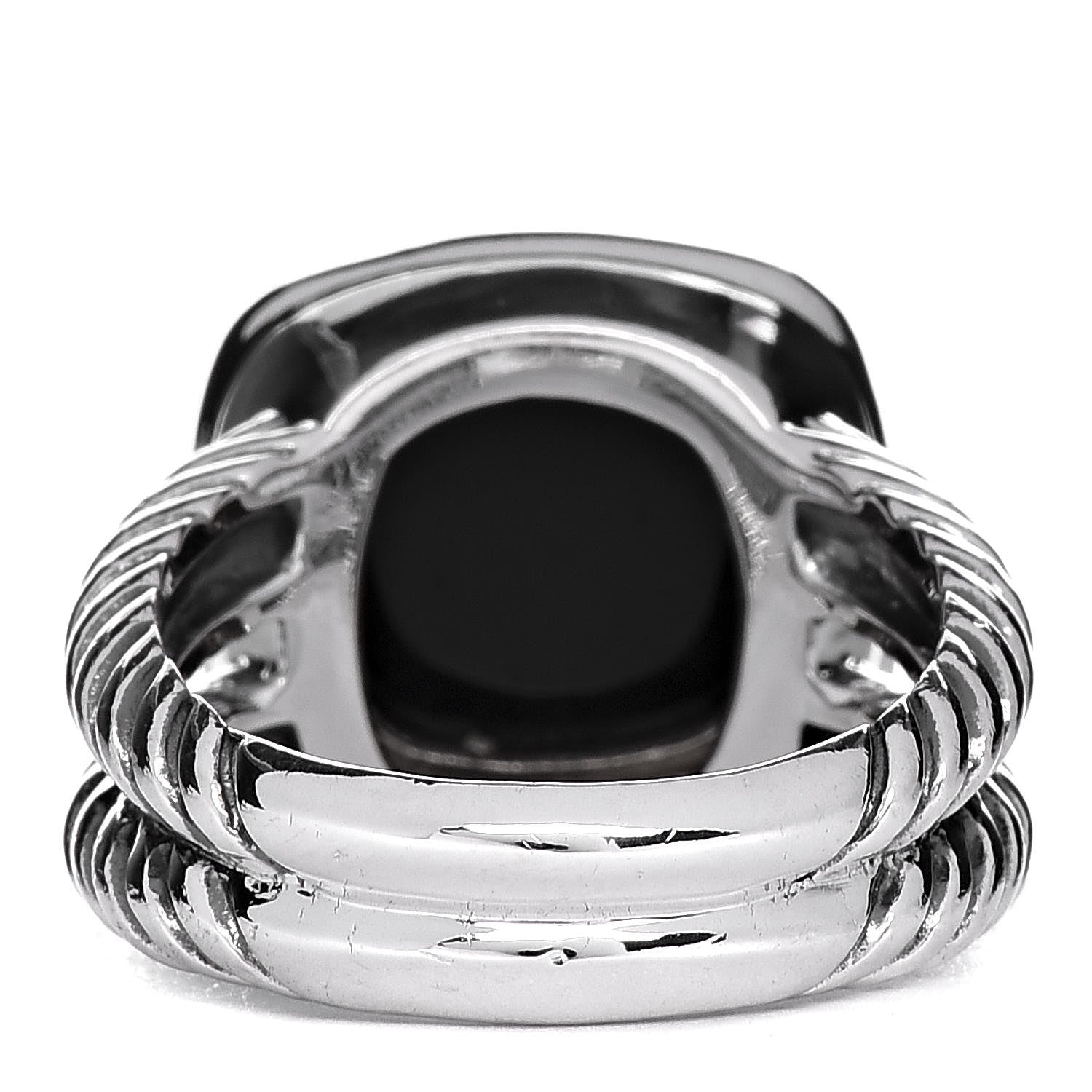 David Yurman Sterling Silver Diamond Black Onyx 11mm Albion Ring 53 6.5 4 of 5