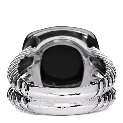 David Yurman Sterling Silver Diamond Black Onyx 11mm Albion Ring 53 6.5 4 of 5