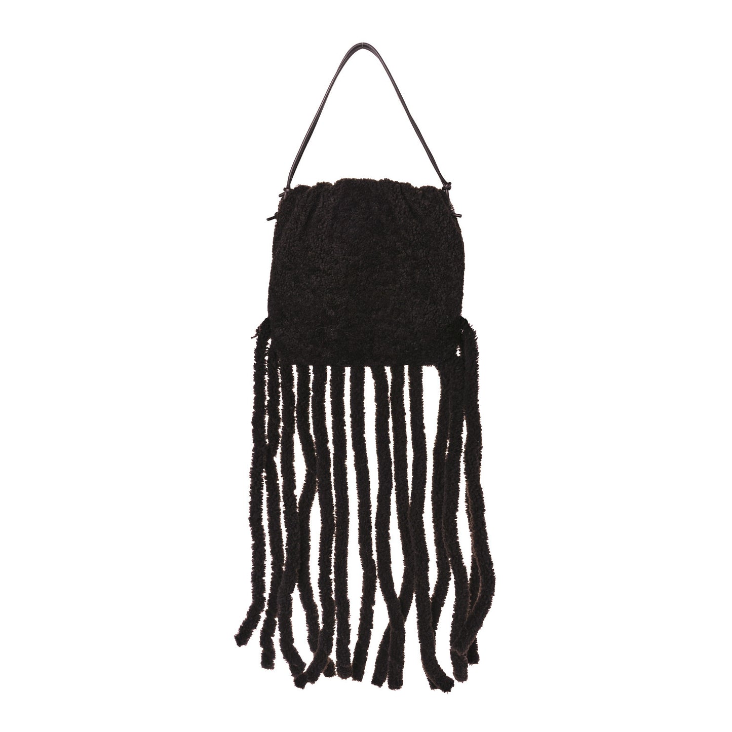 Curly Shearling The Fringe Pouch Shoulder Bag Fondant