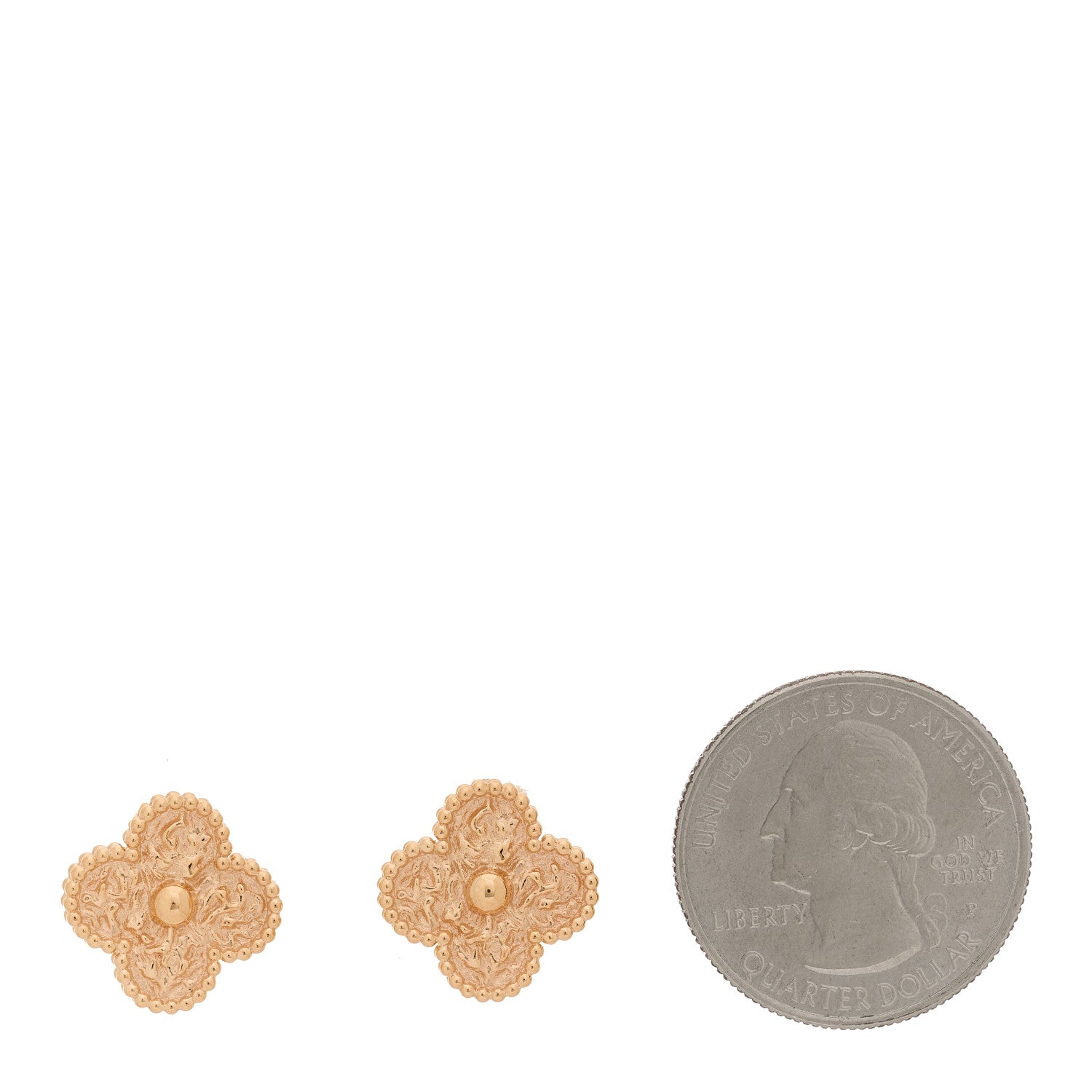 Van Cleef & Arpels 18K Rose Gold Vintage Alhambra Earrings 2 of 6