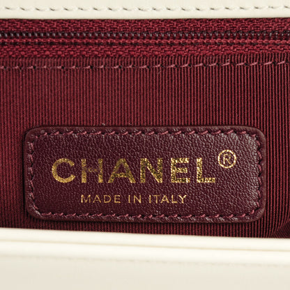Chanel Caviar Suede Calfskin Chevron New Medium Boy Flap White 6 of 7