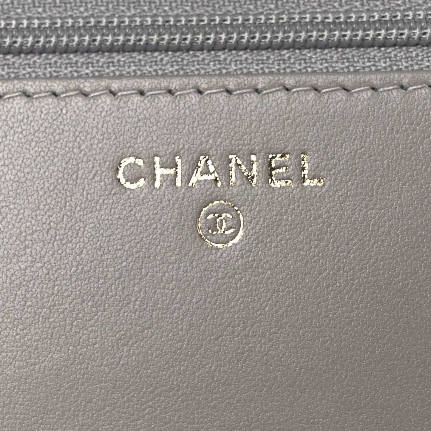 Lambskin Quilted Trendy CC Wallet On Chain WOC Grey