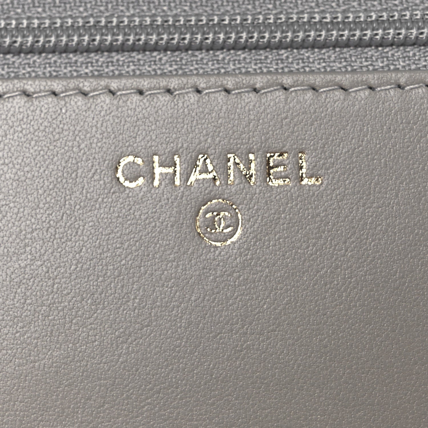Chanel Lambskin Quilted Trendy CC Wallet On Chain WOC Grey 6 of 13