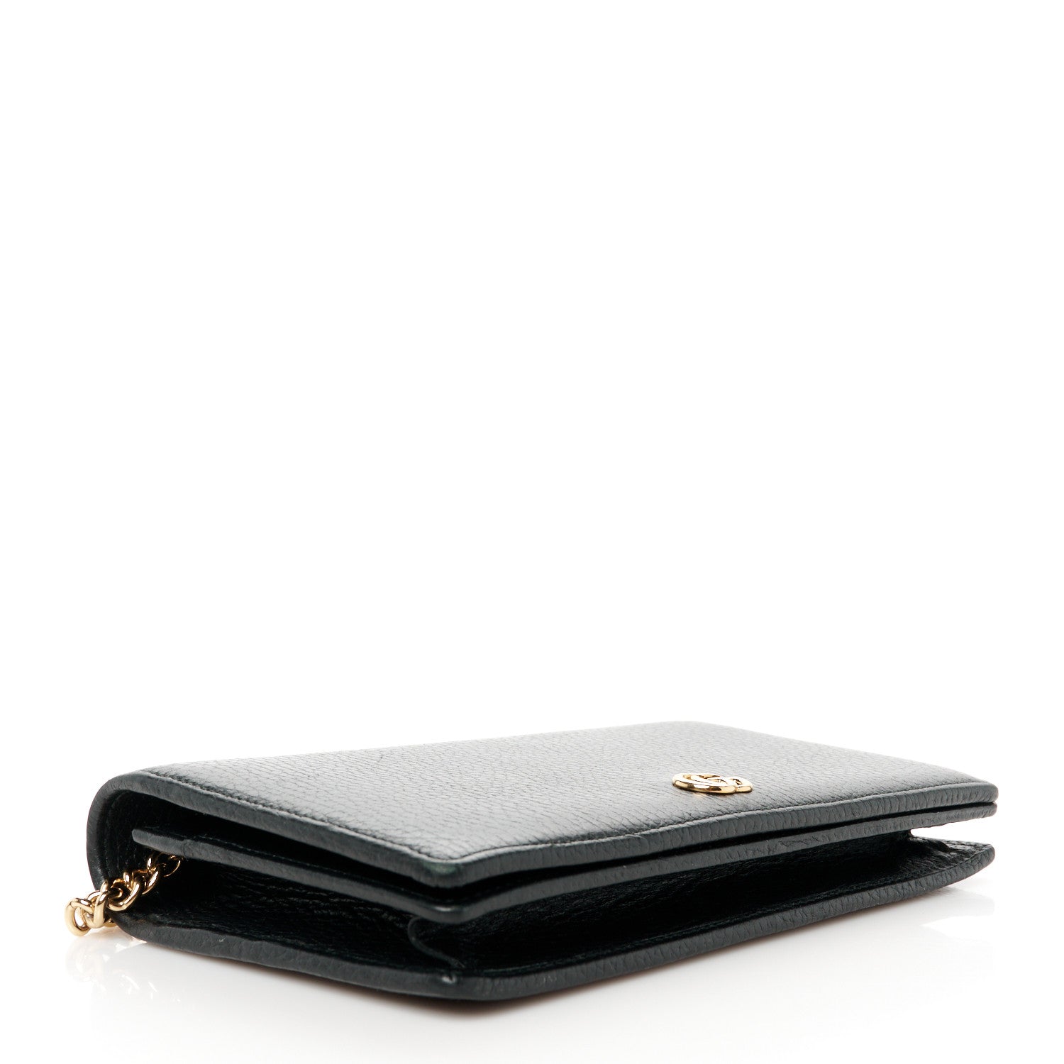 Gucci Calfskin Mini GG Marmont Chain Wallet Black 4 of 10