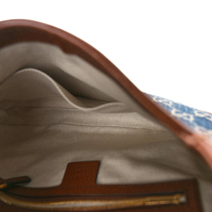 Gucci New Denim GG Monogram Calfskin Small Jackie 1961 Hobo Blue Tea Cuir 5 of 8