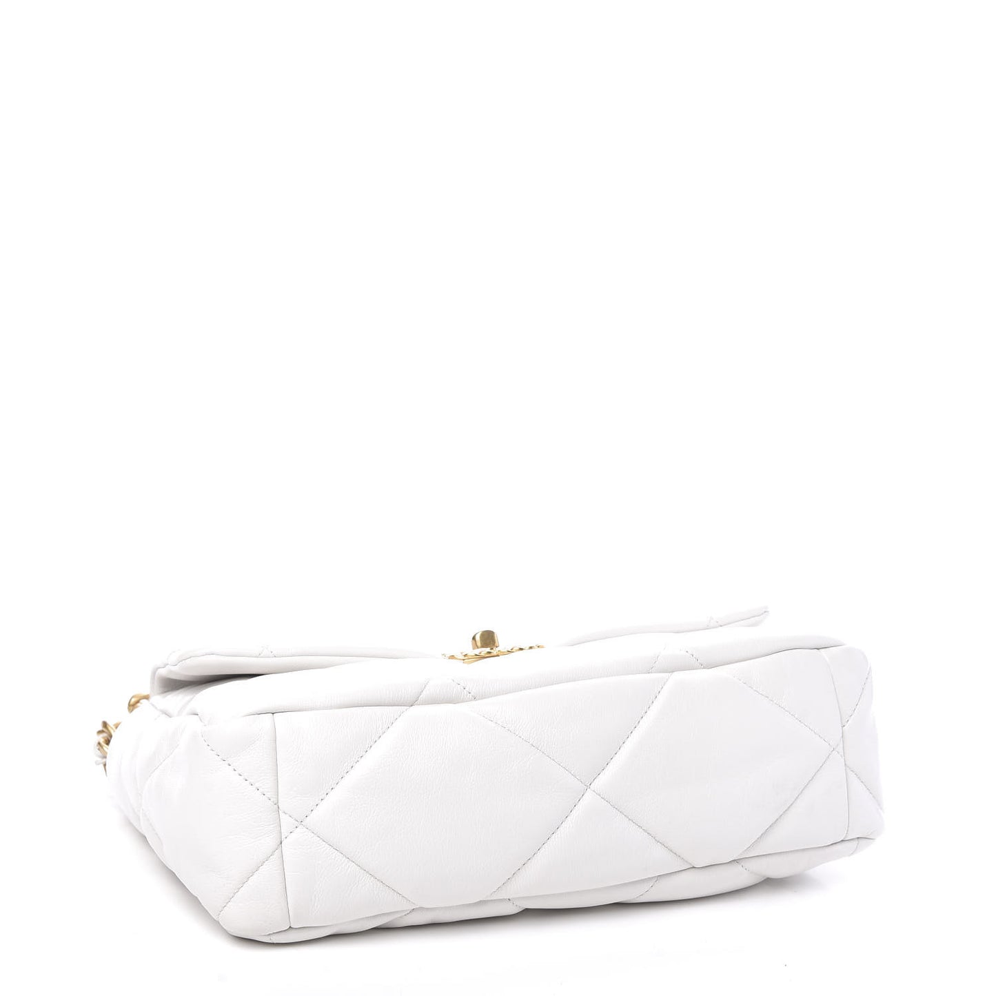 Goatskin Quilted Large 19 Flap White