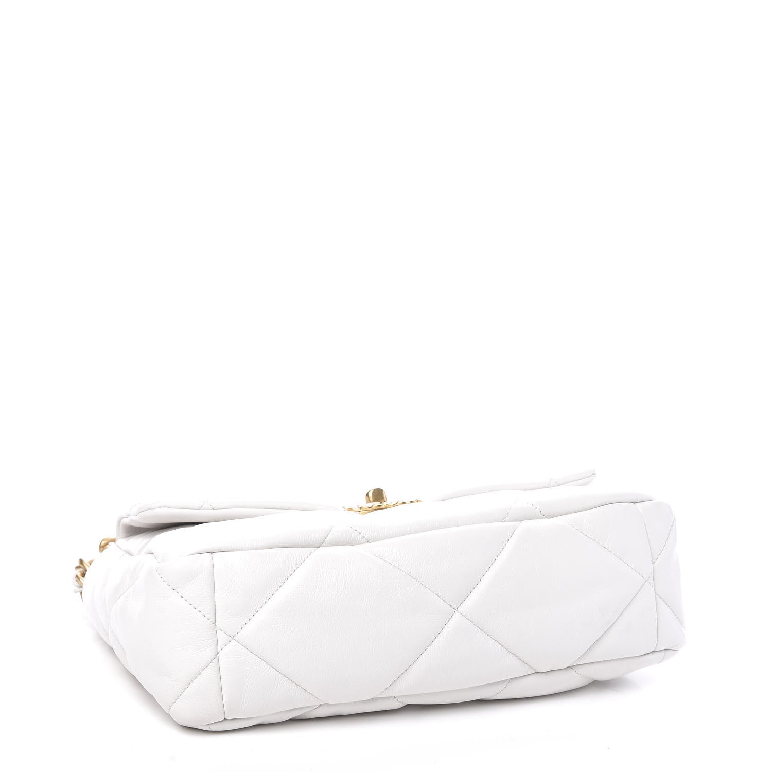 Chanel Goatskin Quilted Large 19 Flap White 3 of 8