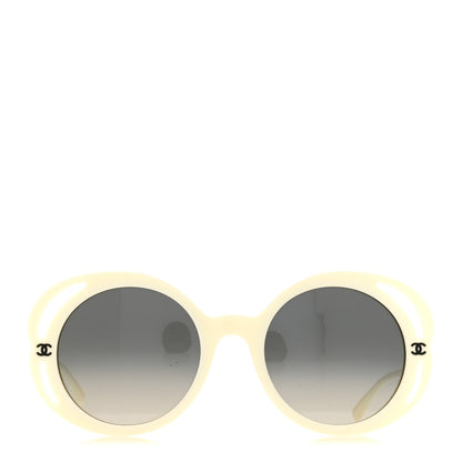 Chanel Acetate Round Sunglasses 71572A White 2 of 7