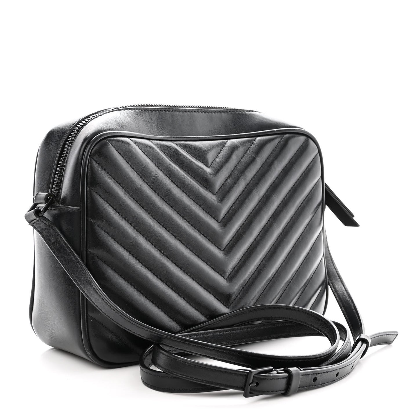 Calfskin Matelasse Monogram Monochrome Lou Camera Bag Black
