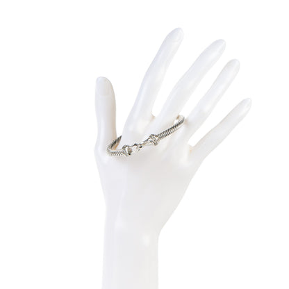 David Yurman Sterling Silver Diamond 5mm Cable Buckle Bracelet 2 of 4