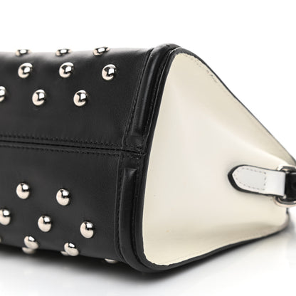 Alexander McQueen Calfskin Studded Mini Padlock Tote Black White 8 of 8