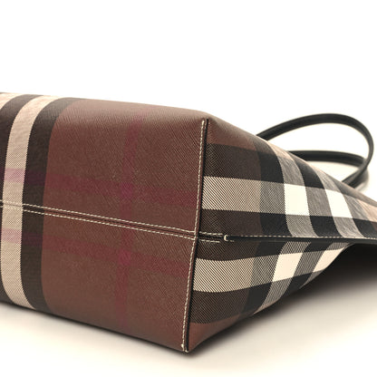 Burberry E-Canvas Check Medium Soft TB Tote Dark Birch Brown 10 of 12