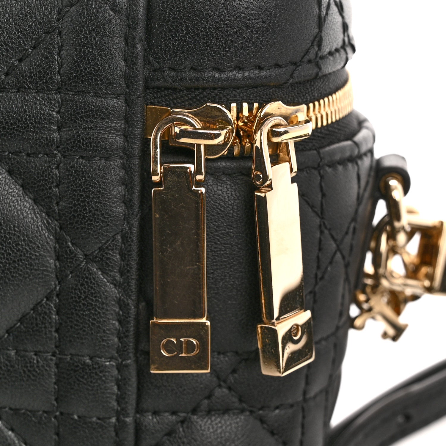Christian Dior Lambskin Cannage Micro Lady Dior Vanity Case Black 11 of 12
