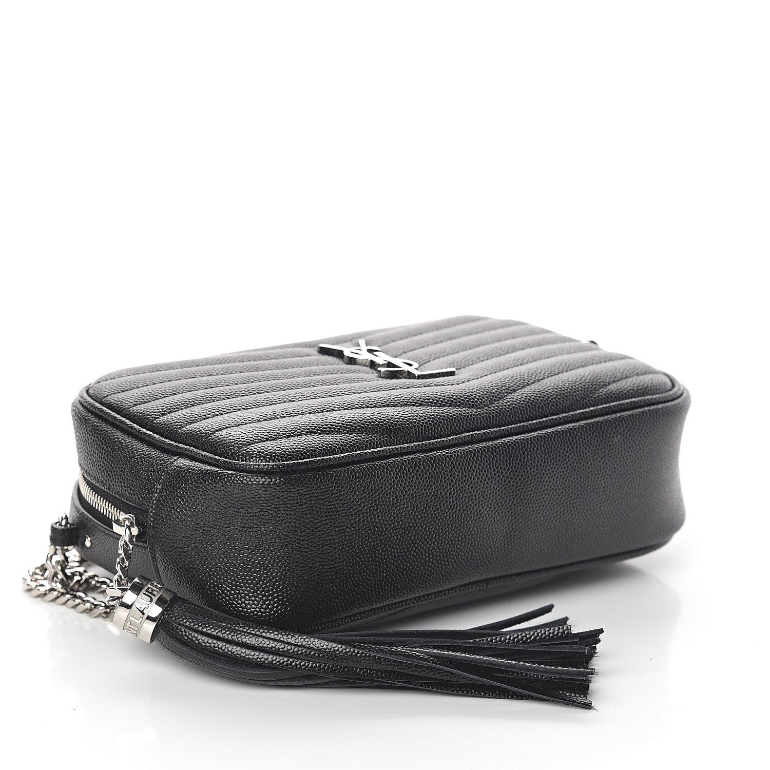Saint Laurent Grain De Poudre Matelasse Monogram Mini Lou Camera Bag Black 3 of 8