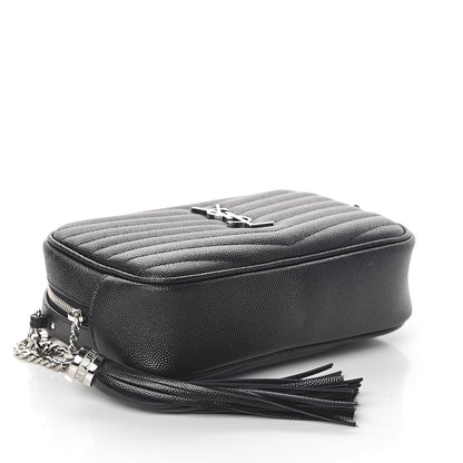 Saint Laurent Grain De Poudre Matelasse Monogram Mini Lou Camera Bag Black 3 of 8
