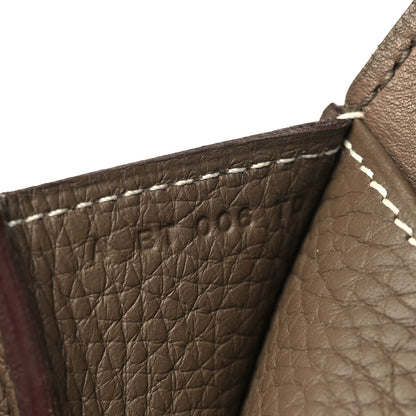 Hermes Taurillon Clemence Halzan 31 GM Etoupe 6 of 10