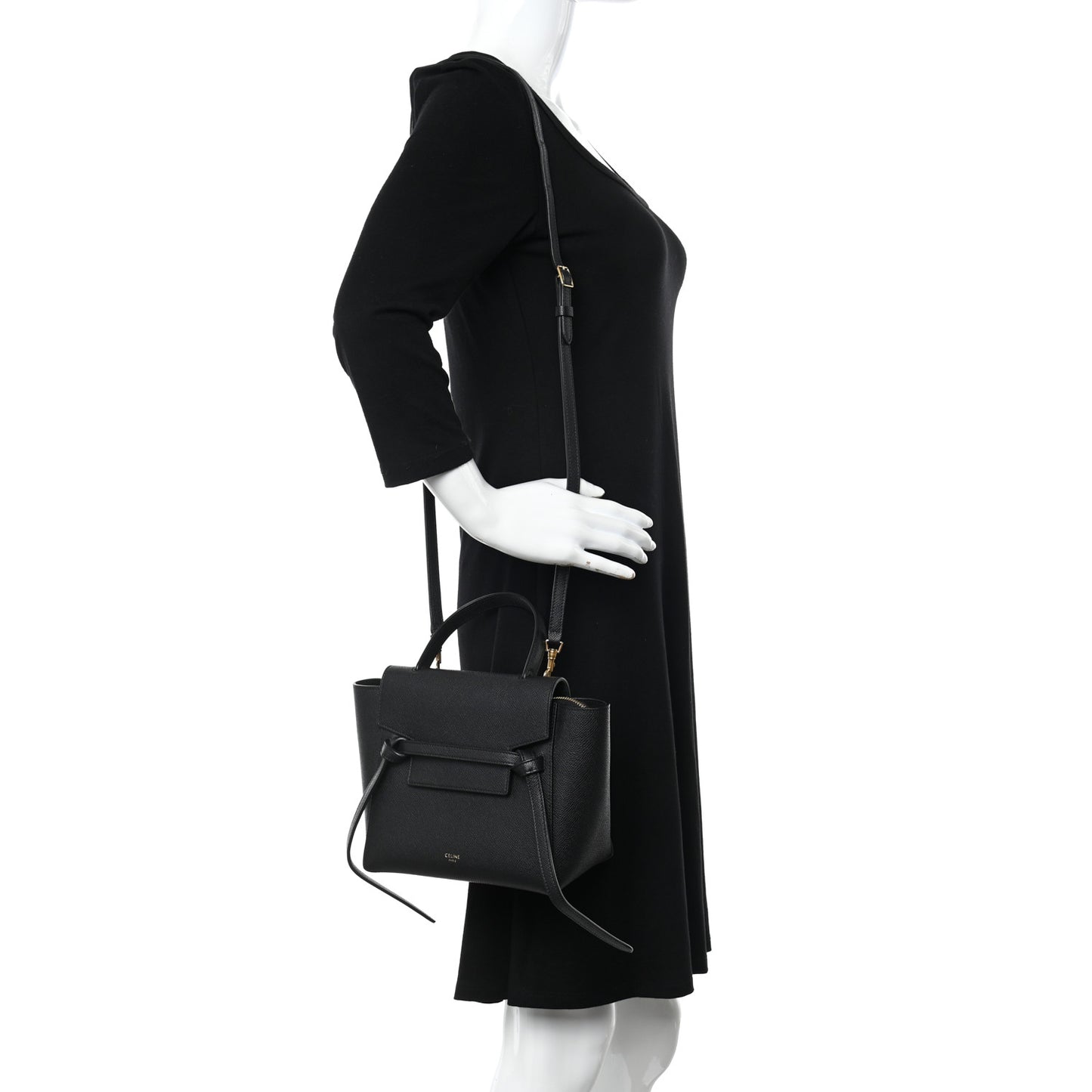 Grained Calfskin Nano Belt Bag Black