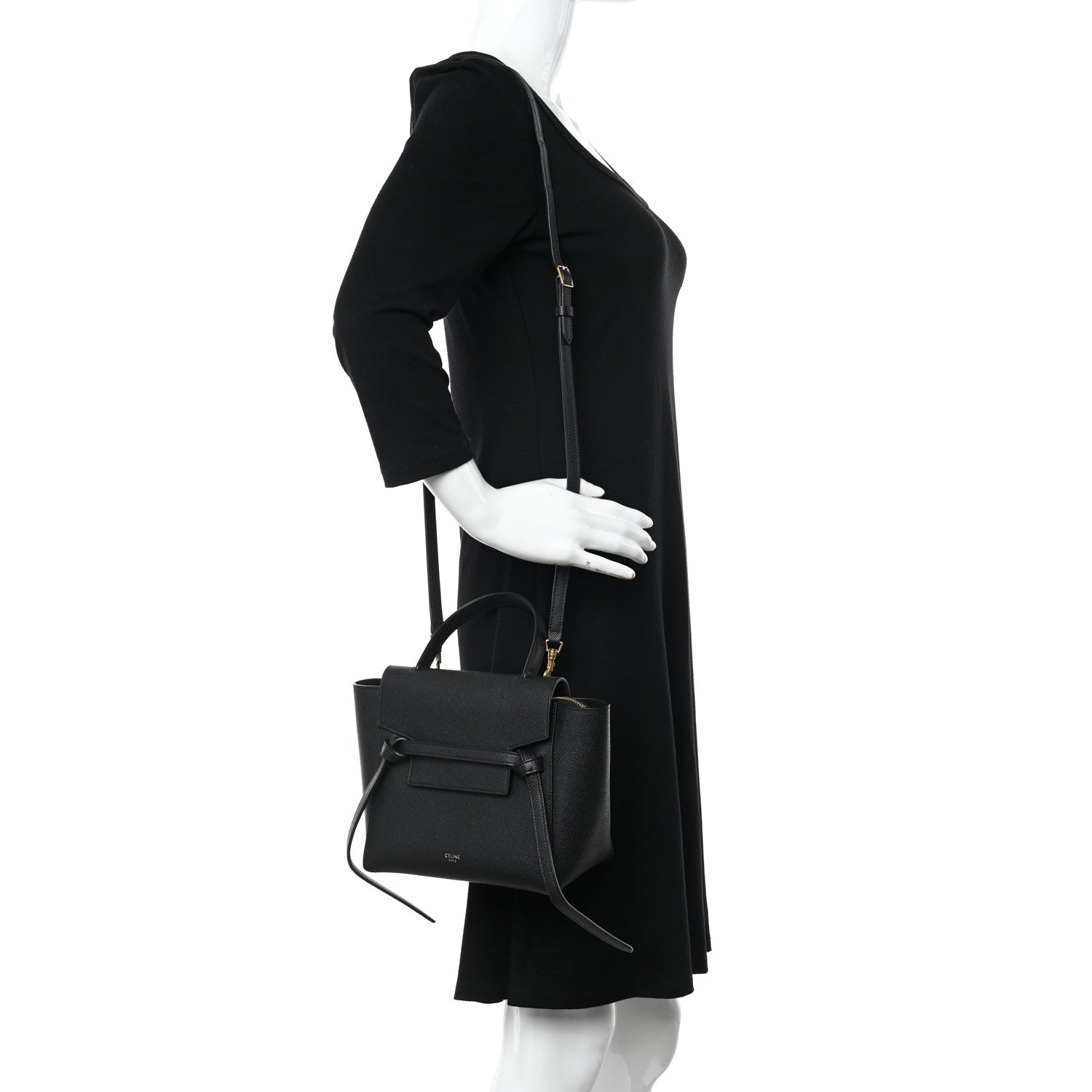 Celine Grained Calfskin Nano Belt Bag Black 2 of 15