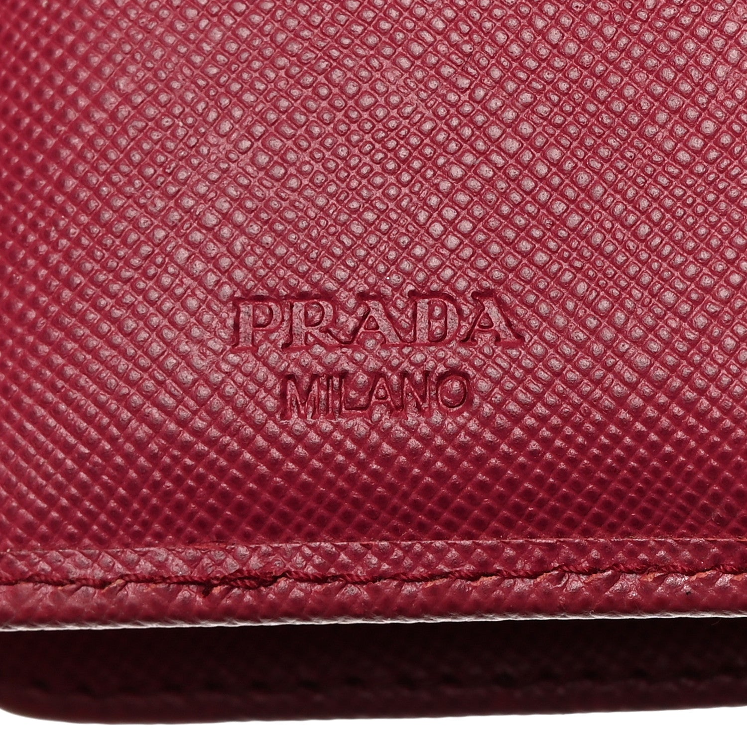 Prada Saffiano Metal French Flap Compact Wallet Peonia 6 of 12