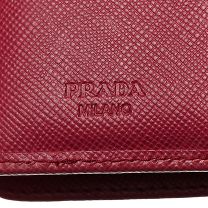Prada Saffiano Metal French Flap Compact Wallet Peonia 6 of 12