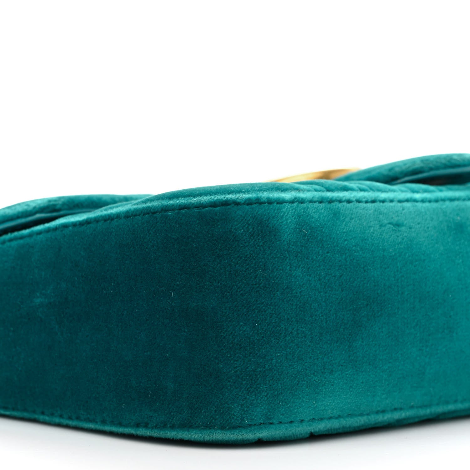 Gucci Velvet Matelasse Mini GG Marmont Shoulder Bag Pavone Cyan 9 of 11