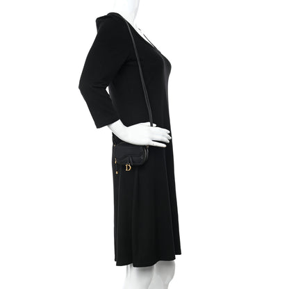 Christian Dior Goatskin Mini Saddle Shoulder Strap Pouch Black 3 of 9