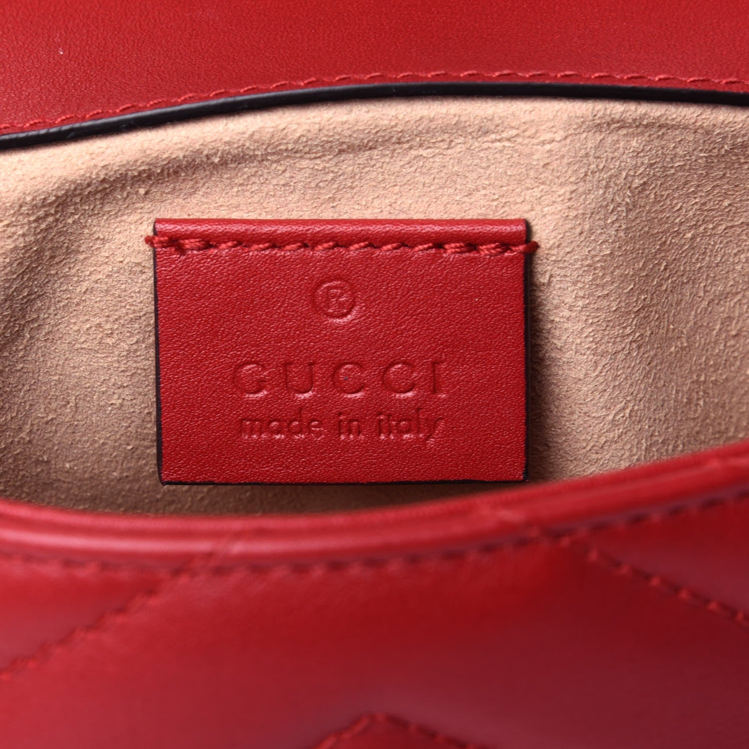 Gucci Calfskin Matelasse Super Mini GG Marmont Shoulder Bag Hibiscus Red 5 of 10