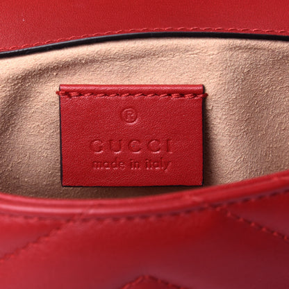 Gucci Calfskin Matelasse Super Mini GG Marmont Shoulder Bag Hibiscus Red 5 of 10
