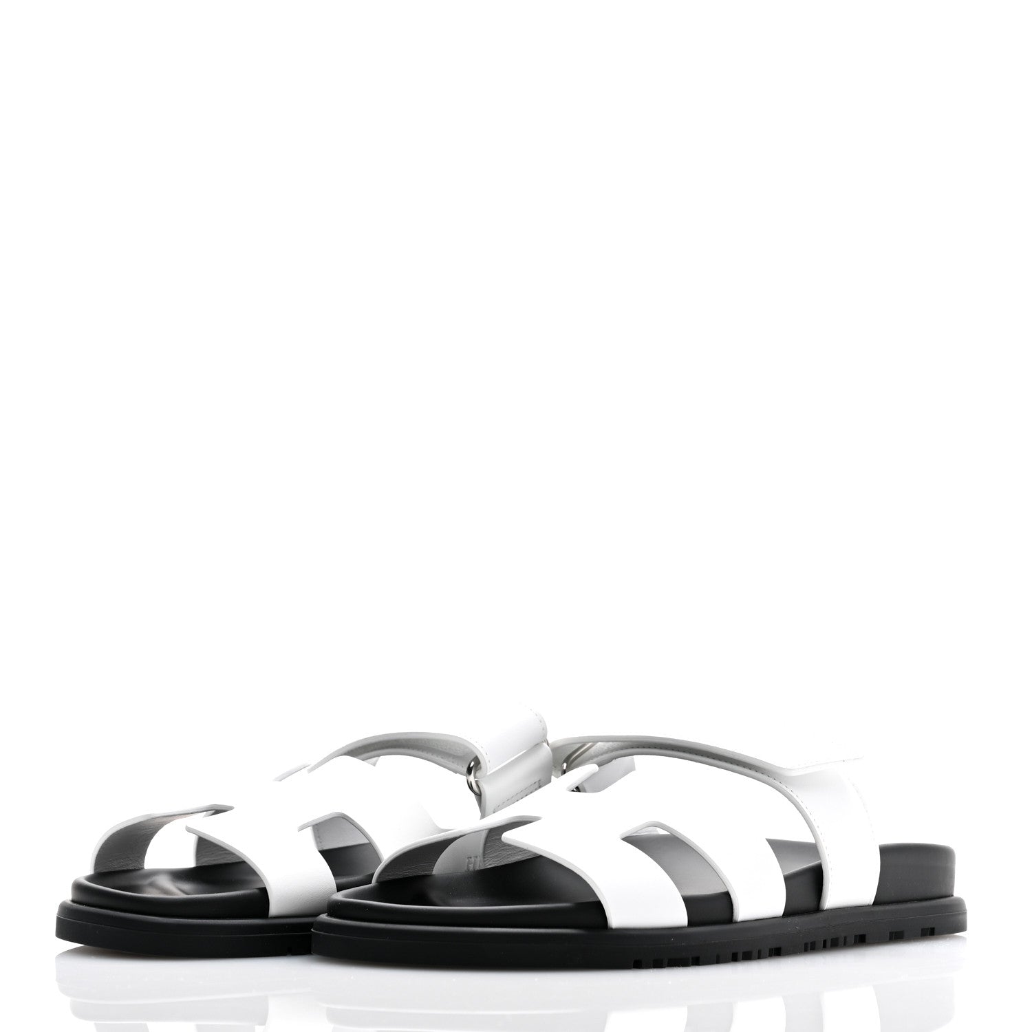 Hermes Calfskin Womens Chypre Sandals 37.5 White 3 of 9