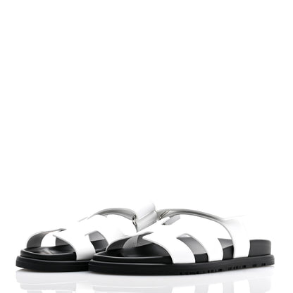 Hermes Calfskin Womens Chypre Sandals 37.5 White 3 of 9