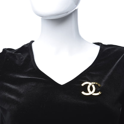 Chanel Metal Paris Button CC Large Brooch Gold 3 of 5