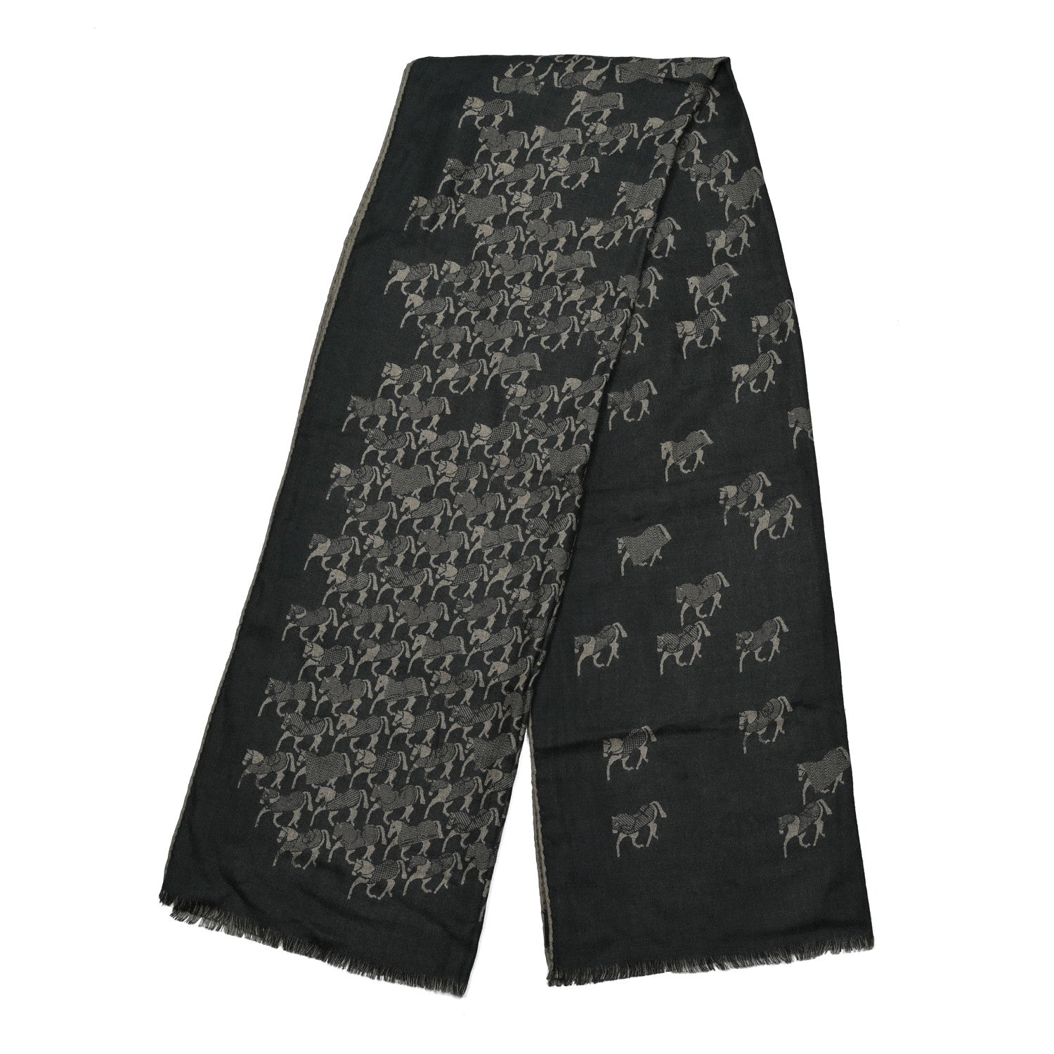 Hermes Cashmere Silk Horses Muffler 2 of 5