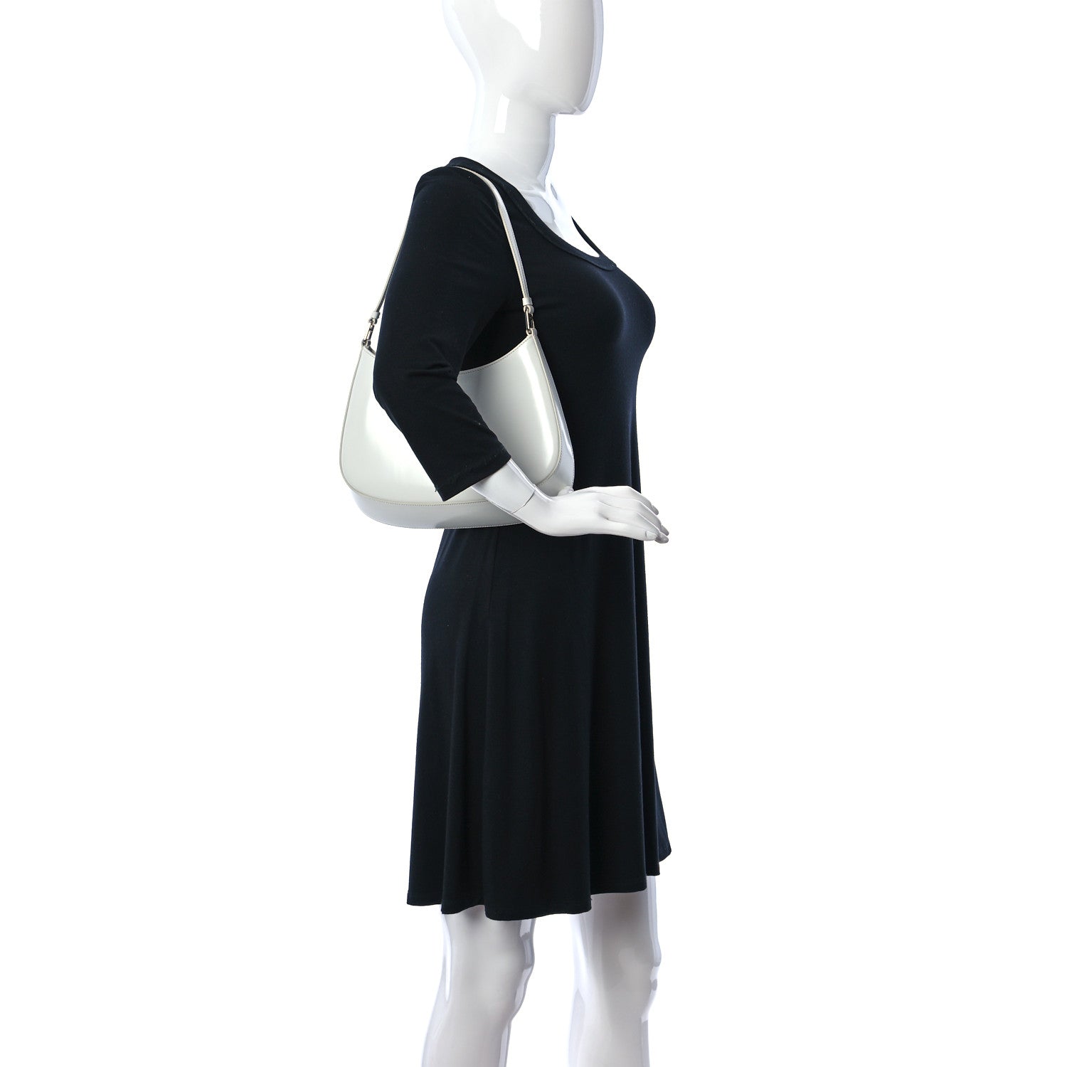 Prada Spazzolato Cleo Shoulder Bag White 2 of 9