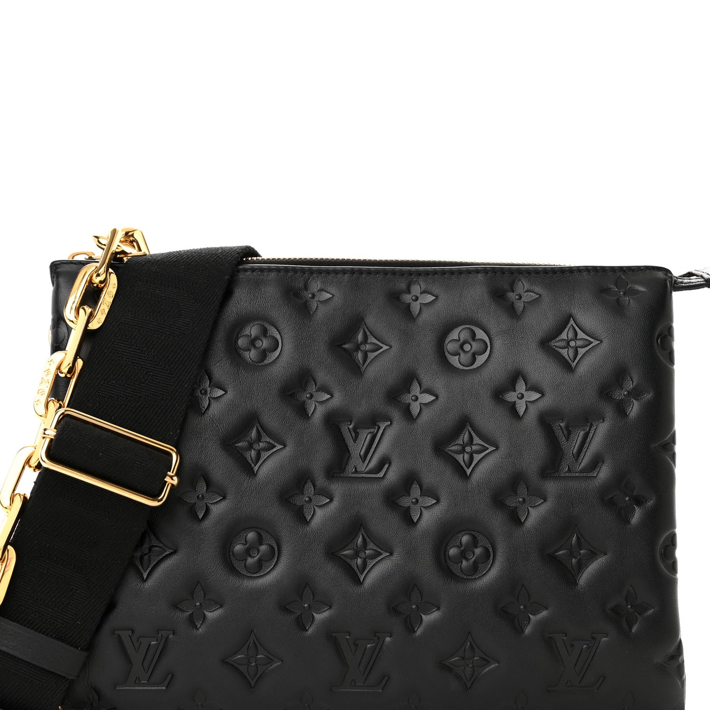 Lambskin Embossed Monogram Coussin PM Black